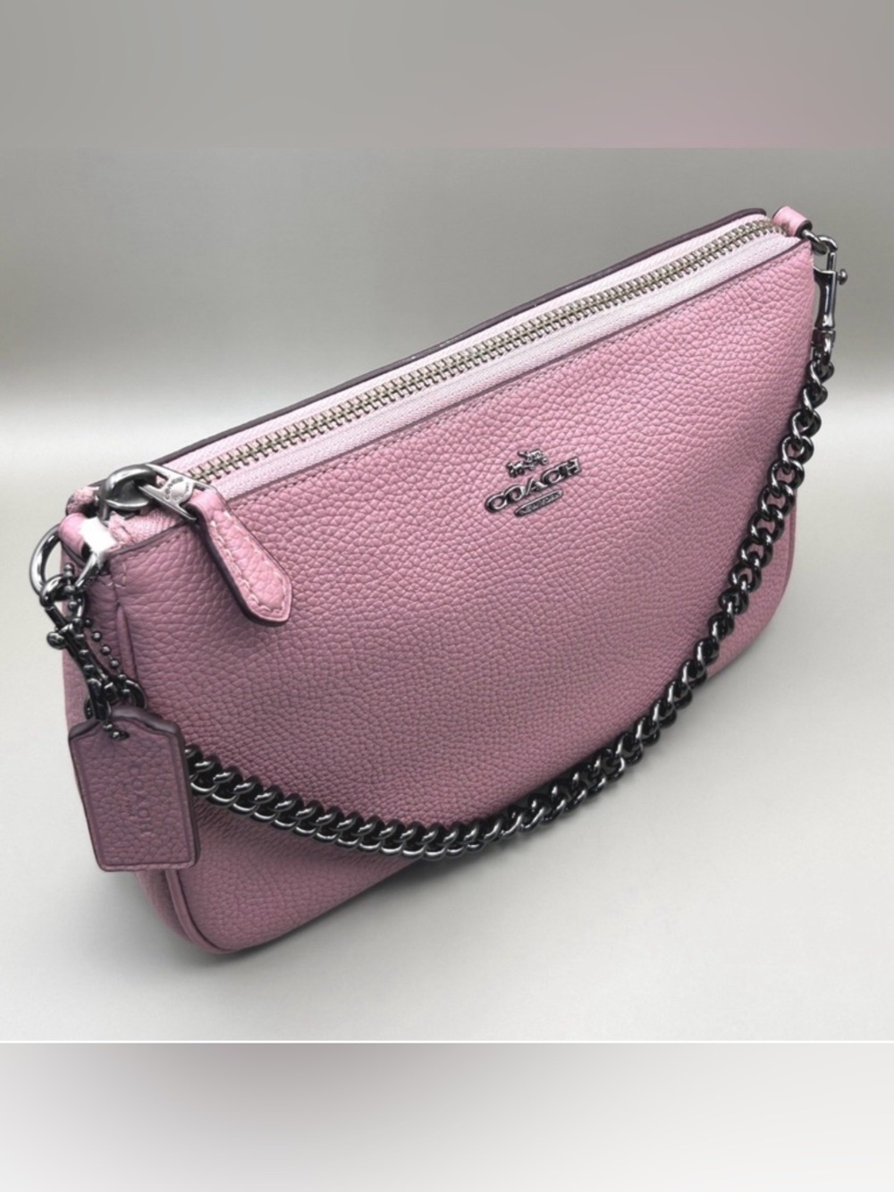 Coach Nolita 22 Wristlet Dusty Rose Pebbled Leather Gunmetal Hardware